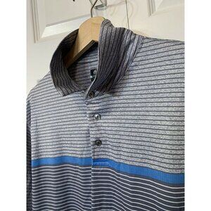 Ben Hogan Performance Polo Mens Casual Shirt White‎ Short Sleeve Sz L Gray Blue